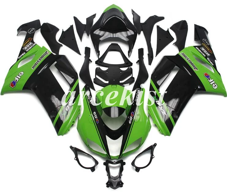 4 подарки ABS полный обтекатель комплект подходит для Kawasaki ZX6R 2007 2008 мотоцикл Обтекатели ZX-6R 07 08 ниндзя 636 набор зеленый черный эльф