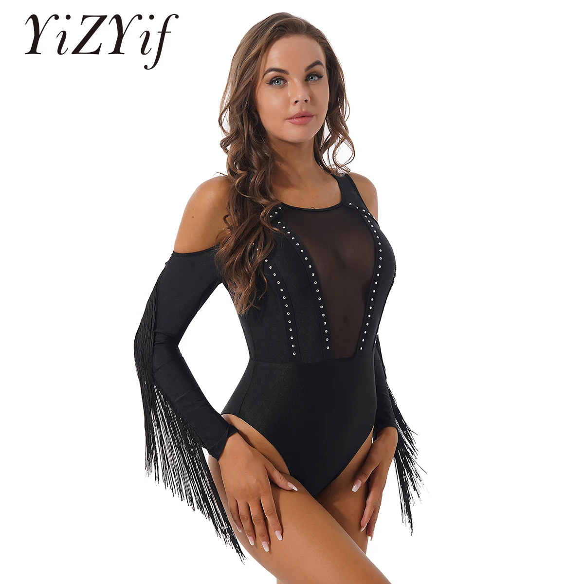 Mesh Sheer Skinny Leotard Black Night Out Bodysuit Women Rompers