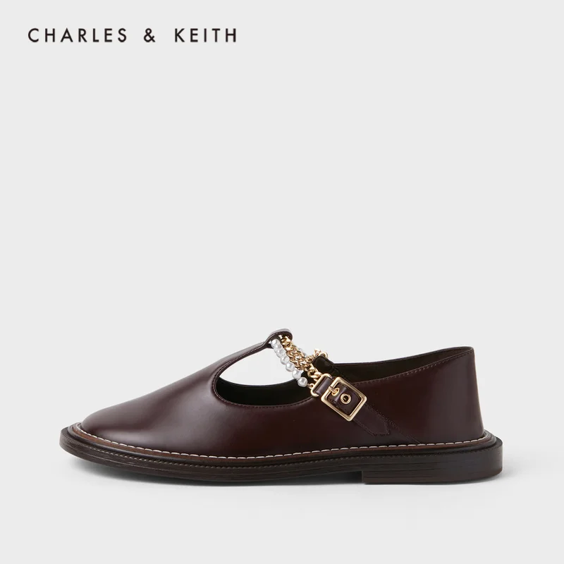 CHARLES＆KEITH Новинка на Осень 2020 CK1-70900234Женские жемчужный украшено низкий каблук Мэри