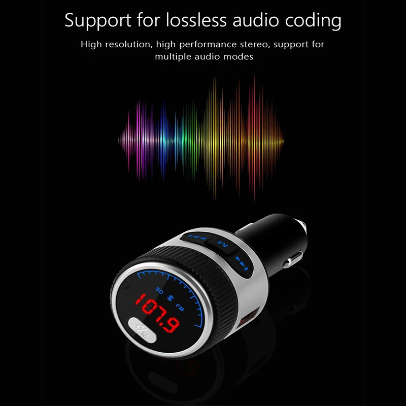 Автомобильный Bluetooth fm-передатчик QC3.0 Быстрая зарядка Bluetooth автомобильный комплект fm-передатчик Hands-Free MP3-плеер двойной USB автомобильный телефон зарядка