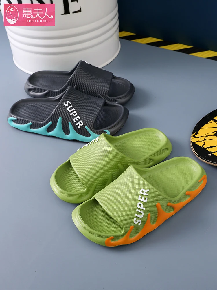 Men Wear Outside Cool Sandals Large Base Ins Odor-proof Boys Slippers in The Summer of Anti-skid Bathroom Outdoor Home Slides