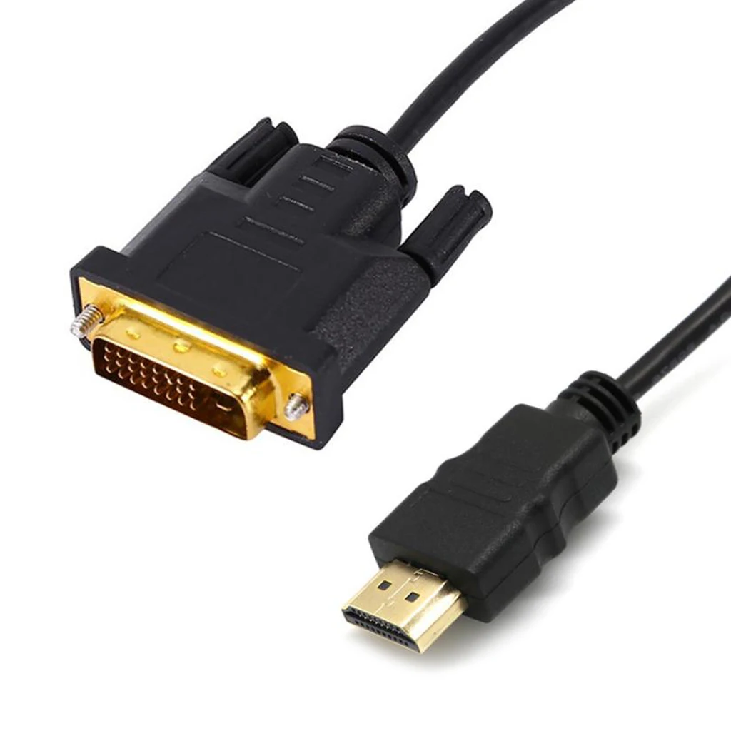 DVI to HDMI Cable 1.8m, HDMI to DVI Cable Cord DVI-D to HDMI Adapter Cable for PC Laptop HDTV Porjector