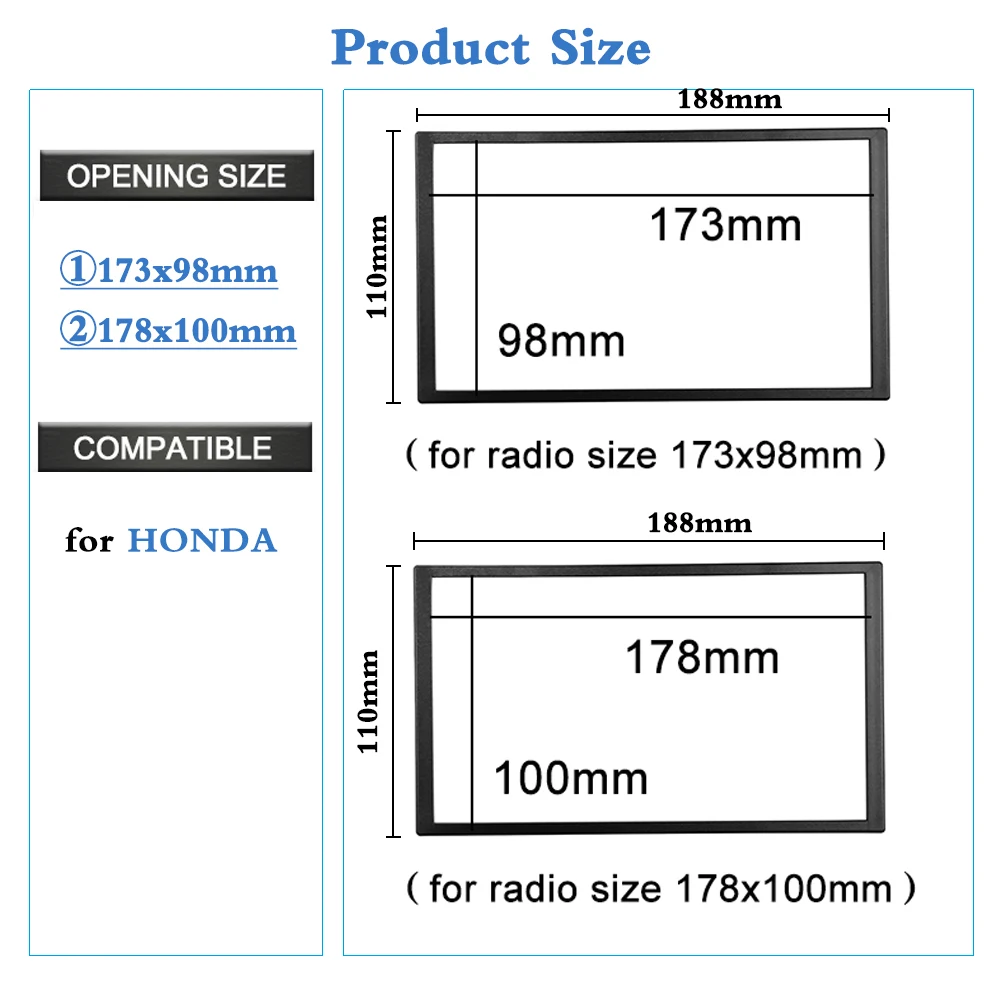 DVD CD Radio Stereo Panel Fascia Frame Trim Kit for Honda Fit Jazz Cars Refitting Adaptor Installation Facia 6