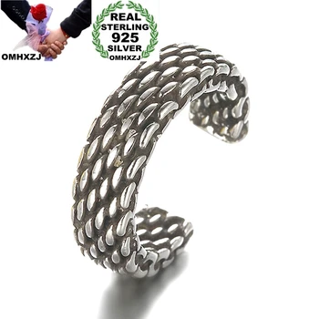 

OMHXZJ Wholesale RG166 European Fashion Woman Girl Party Birthday Wedding Gift Vintage Mesh 925 Sterling Silver Resizable Ring