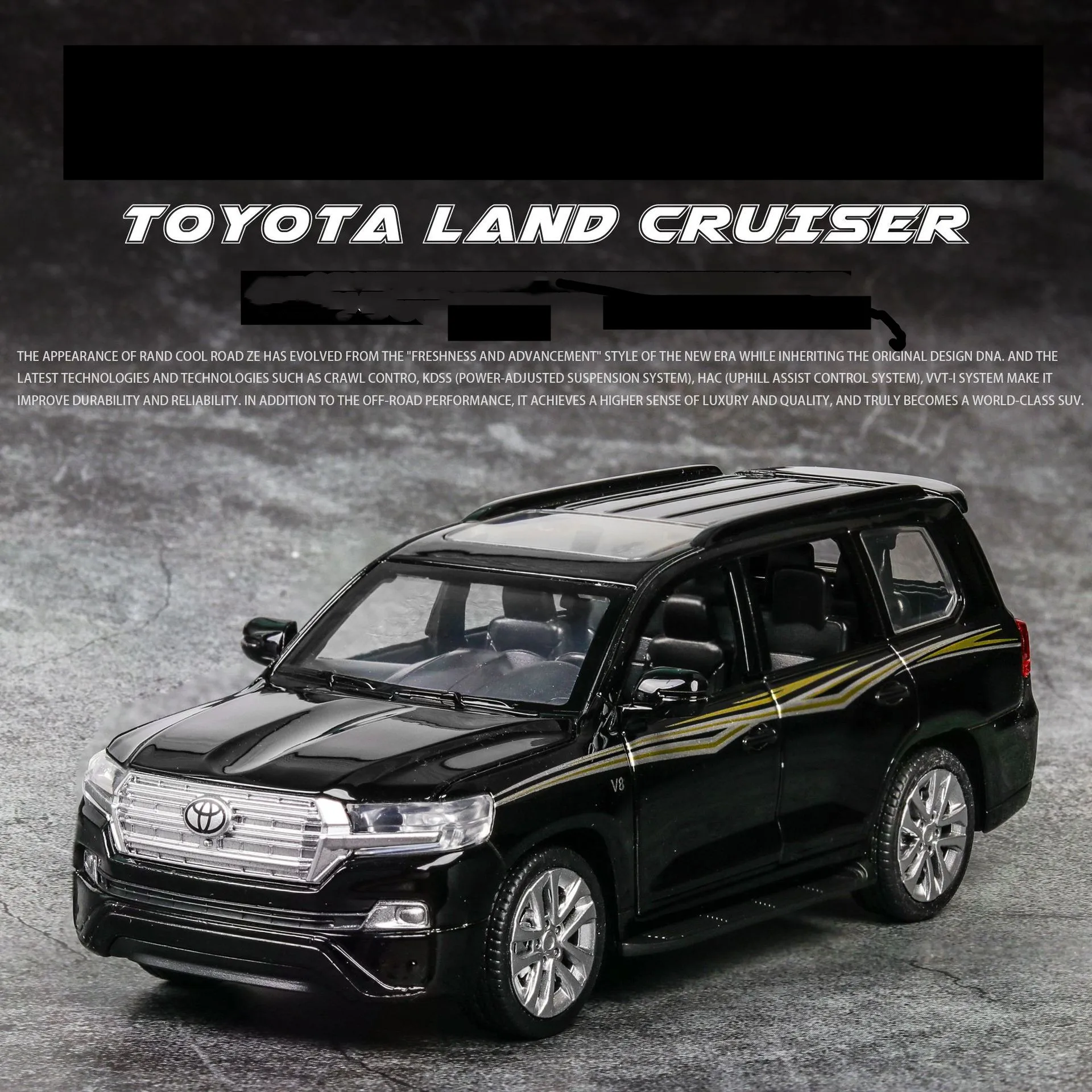 Высокое качество 1:32 Toyota Land Cruiser модель сплава моделирование литья под давлением