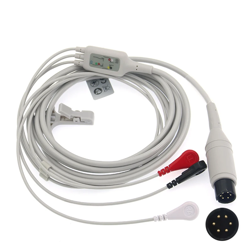 Подходит для PM9000 8000 7000 Φ monitor ECG 3-проводной Универсальный 6-контактный проводной