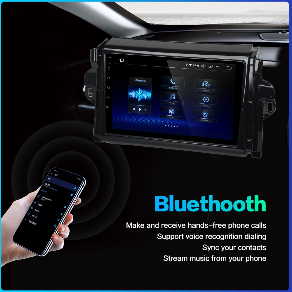 Clearance Dasaita DSP Android 9.0 Car Radio for Toyota Fortuner 2016 2017 2018 Car Multimedia 10.2" IPS 1024*600 Bluetooth GPS MP3 MAX6 4