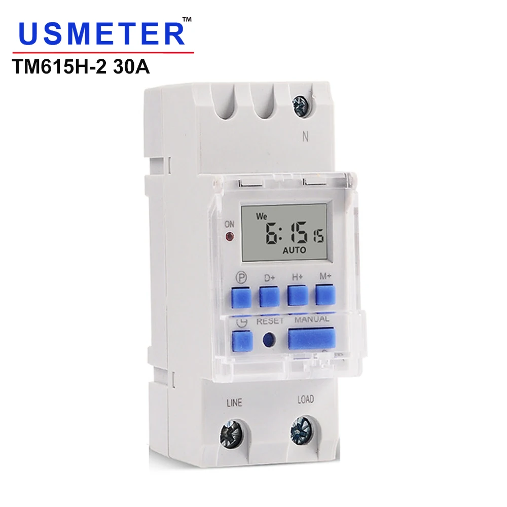 30A 7 Days Programmable Digital Timer Time Control Switch Din Rail Mount
