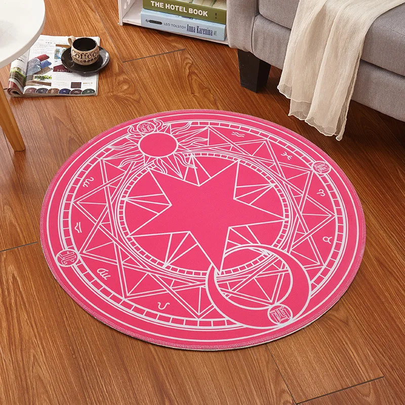 C010 Аниме карты Captor Sakura мультфильм милый аниме гардероб фото круглый Детский ковер вращающийся стул корзина ковер - Цвет: C010