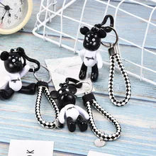 Брелок с мультяшным медведем, креативный, для мужчин и женщин, милый маленький медведь, автомобильный, виниловый брелок, сумка, подвеска