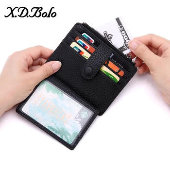 

XDBOLO 2020 New Mans Wallet Genuine Leather Small Wallets Men Coin Pocket Zipper Wallets for Women Free Shipping
