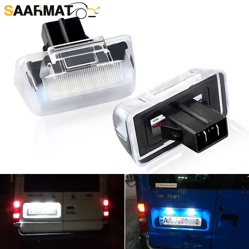 2x LED Licence Number Plate Light White Canbus For 1985-2014 Transit Transit Tourneo Connect 