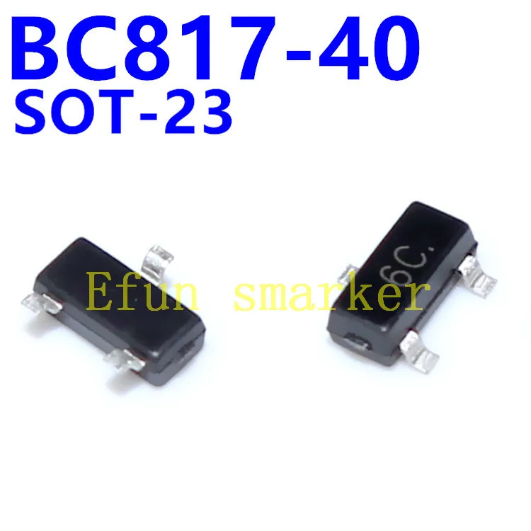 100 шт./пакет BC817-40 SOT-23 6C NPN Vceo = 45V Ic 0.5A hfe 250-600 | Электронные компоненты и