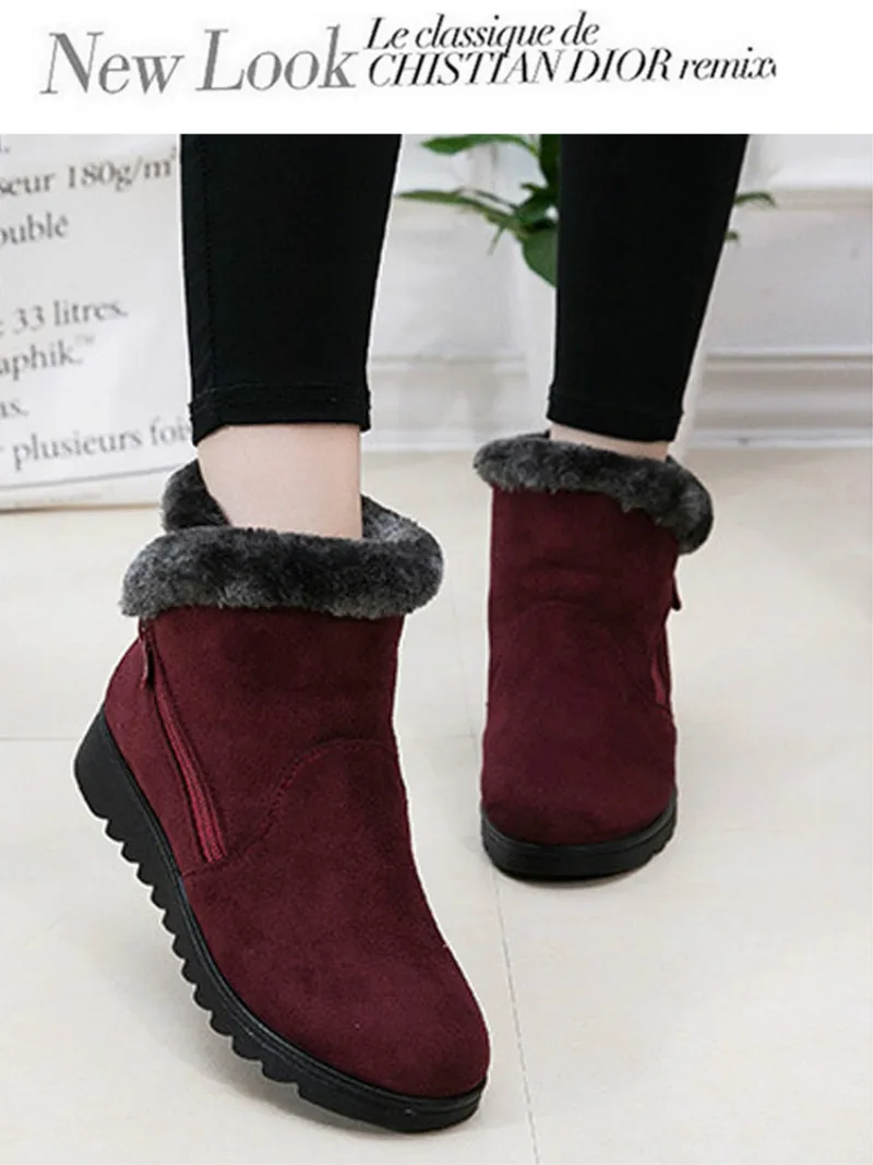 Plus Size Winter Women Boots 2019 Warm Plus Velvet Women Snow Boots Ladies Female Footwear Ankle Boots for Women Shoes VT508 (1)