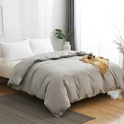 White King Size Skin - Friendly Duvet Cover - Solid Color Comforter Cover Quilt Cover - Custom size  1pc (Light gray)