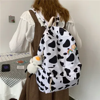 

Cow Print Bags For Women 2020 Kawaii Laptop Backpack Waterproof Shoulder Bag Nylon School Bookbag Fashion Online Shop