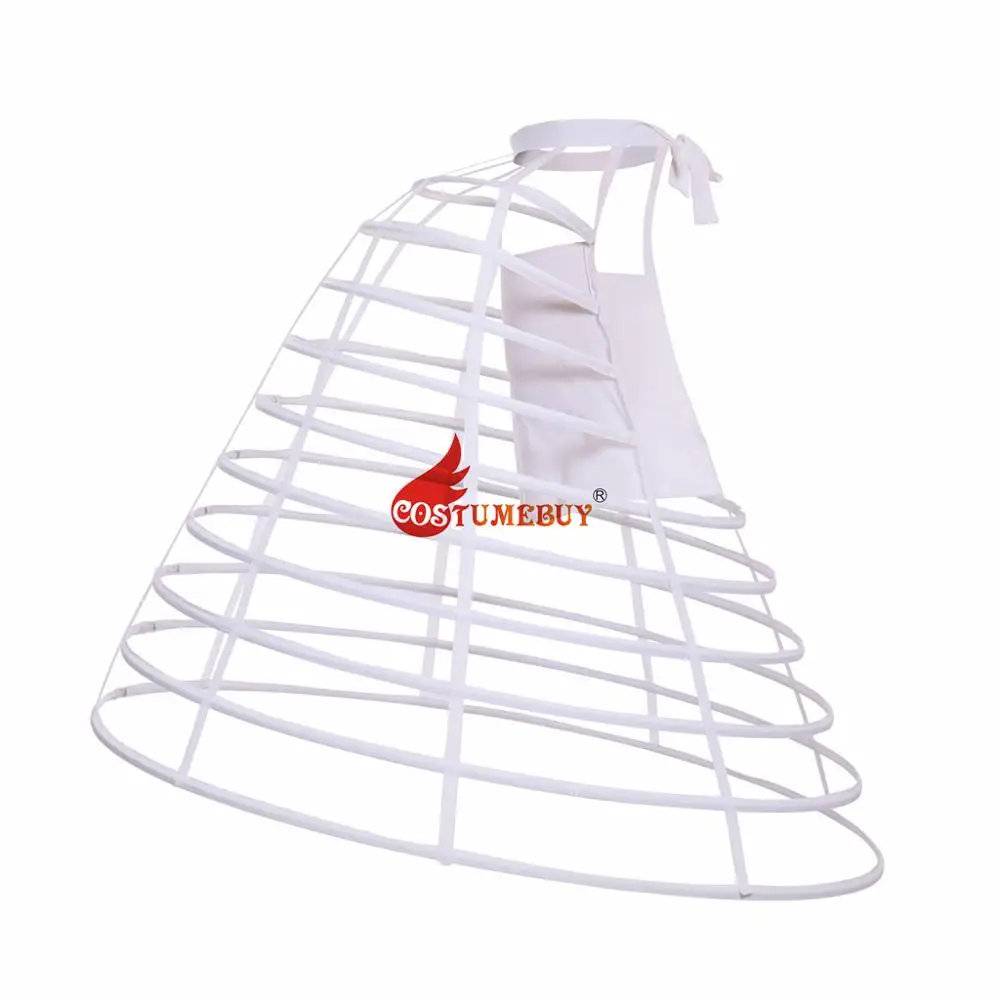 5 Hoop Lady Dress Crinoline Birdcage Cage Petticoat Pannier Bustle Adjustable 