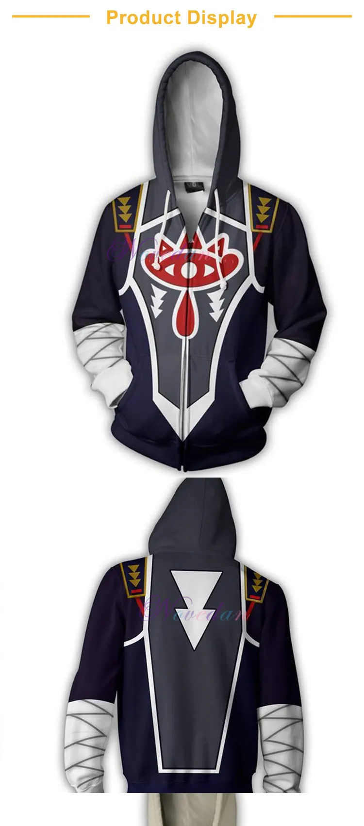 The Legend of Zelda Men Hoodie 3D Zipper Breath of the Wild Princess Zelda Sweatshirts Cosplay