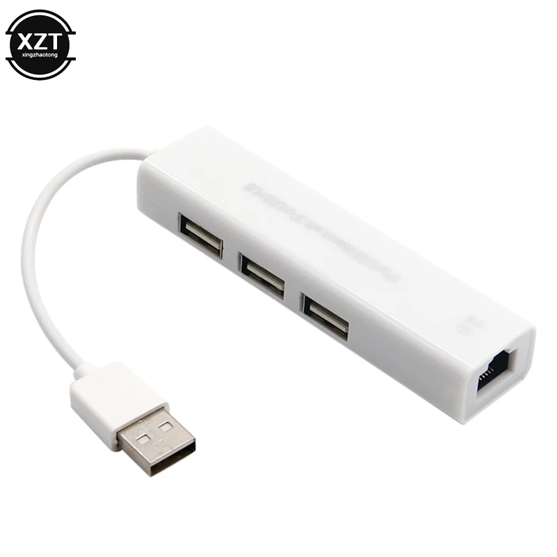 Сетевая карта USB Ethernet 3 порта Высокоскоростной 2 0 к RJ45 концентратор 10/100 адаптер
