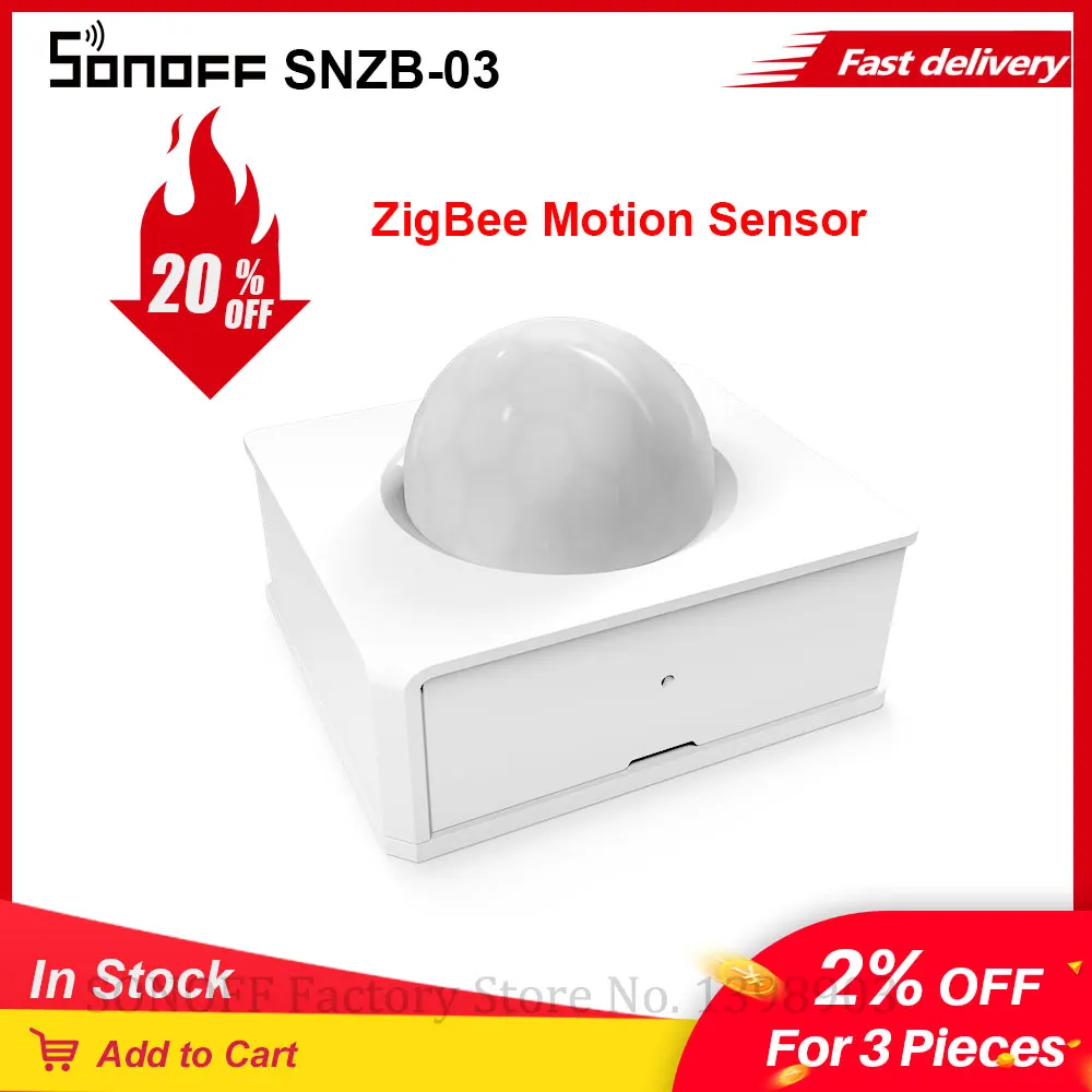 Itead SONOFF SNZB-03 ZigBee Motion Sensor Alert Notification Via e-WeLink App Work with ZigBee Bridge Smart Home Security smart motion sensor