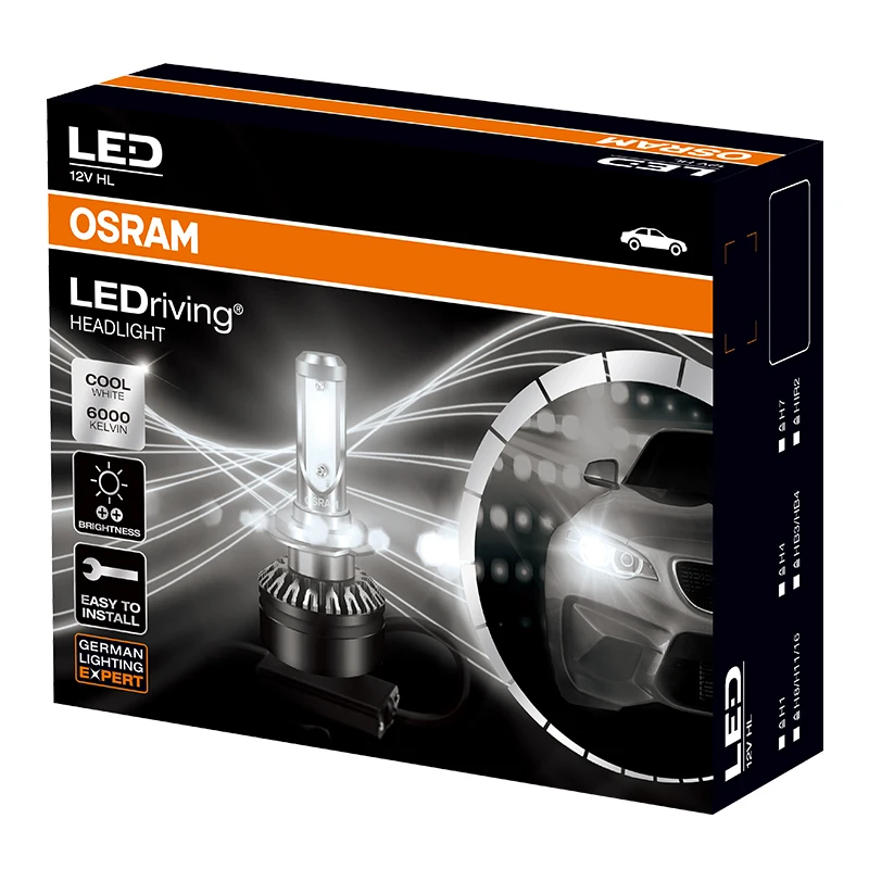 Osram HB4 светодиодный Автомобильный светодиодный фонарь, модификация, замена обновленных фар, Автомобильная лампочка освещения, энергосберегающая лампа 6000k