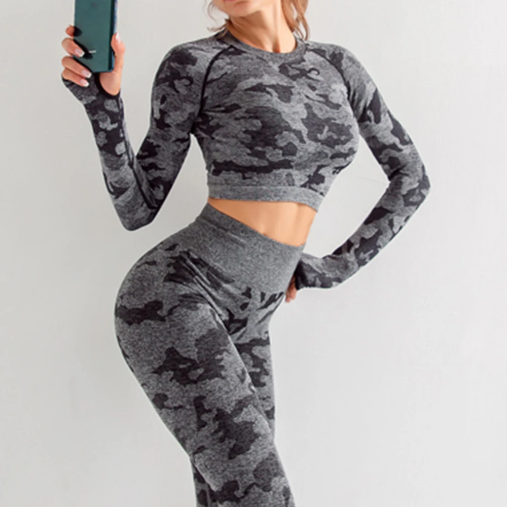 Camouflage Fitness Suit Gym Clothes 