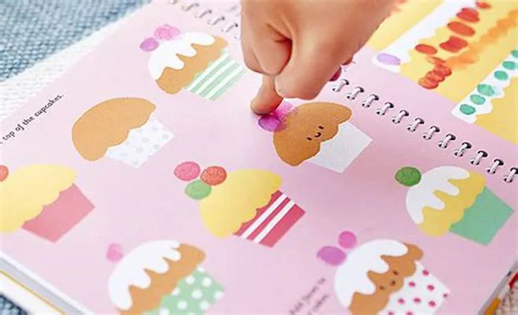  Children Fingerprinting Books with Rubber Stamps Ink Pad kids Activities Doodling Book Animal Garde - 32944829394
