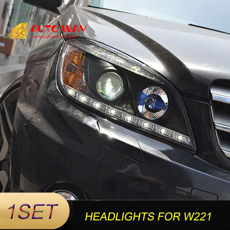 Автомобильный Стильный чехол для W204 C180 C200 C260 фары 2007-2010 DRL Объектив двойной луч H7