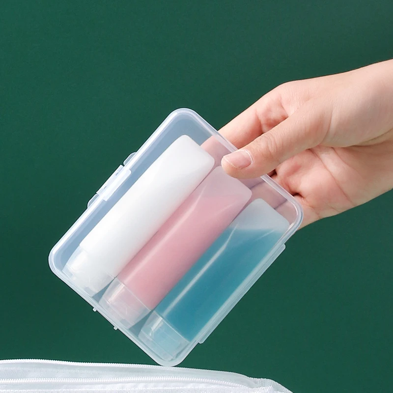 3pcs Leakproof Mini Small Cream Tube Pack Squeeze Travel Bottle Set Kit Empty Jar For Cosmetics Shampoo Gel Portable Container refillable bottle,refillable plastic bottles