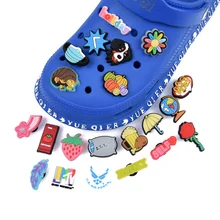 New Arrival Pumpkin Ketchup Rose Flower Beef Shoes Ornament Accessories  Shoe Decoration Suitable for Croc JIBZ Kids Gifts