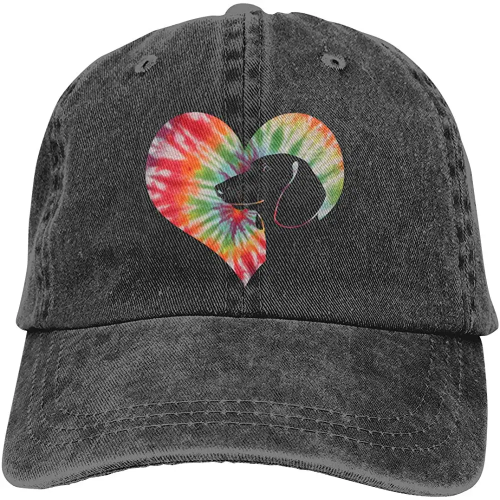 Tie Dye Dachshund стираемая Джинсовая Шляпа Регулируемая унисекс папа бейсболка