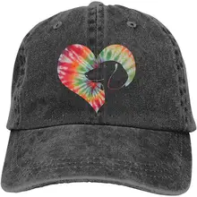 Tie Dye Dachshund стираемая Джинсовая Шляпа Регулируемая унисекс папа бейсболка