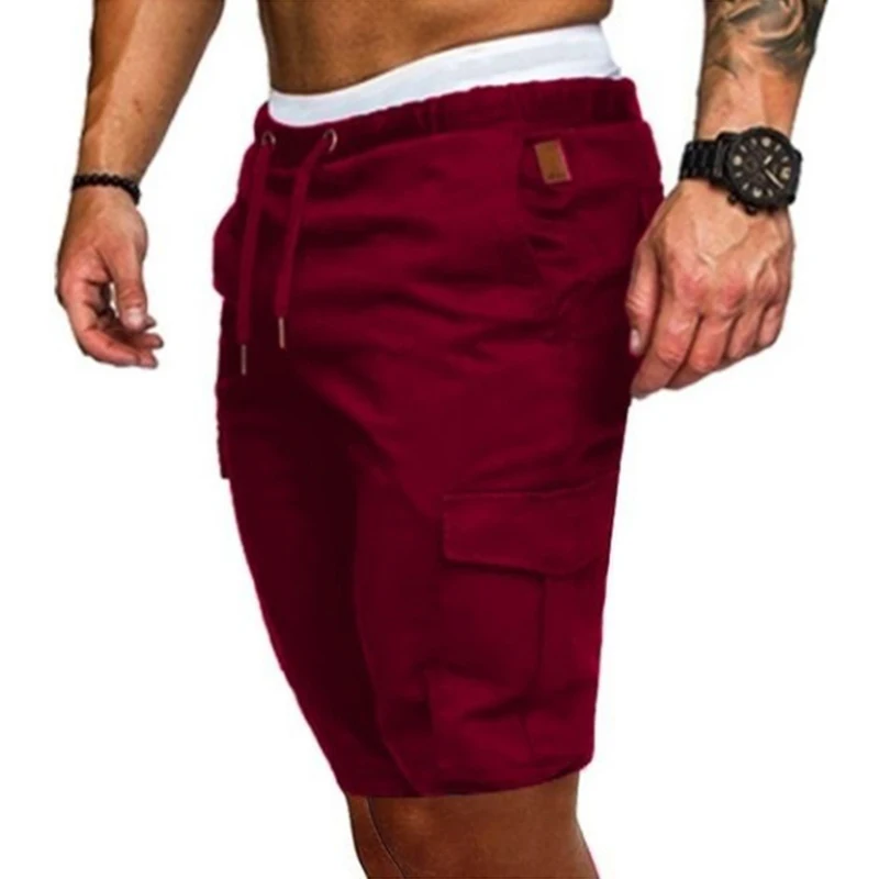 Men Elastic Drawstring Fitness Shorts Gym Training Running jogging Shorts Sport  Workout Clothing Beach Shorts Trunks Beachwear 3
