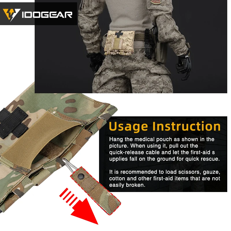 IDOGEAR Тактический аптечка первой помощи медицинский Органайзер Сумка MOLLE 9022B