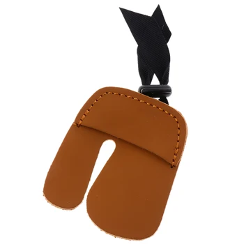 

Cow Leather Archery Bow Finger Tab Protector Shooting Finger Guard Kit Brown