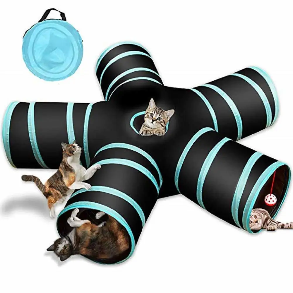 

2/3/4 Way Cat Tunnel Collapsible Pet Play Tunnel Tube Toy with a Bell Toy for Cat Puppy Kitten Indoor Outdoor Cat Training Toy