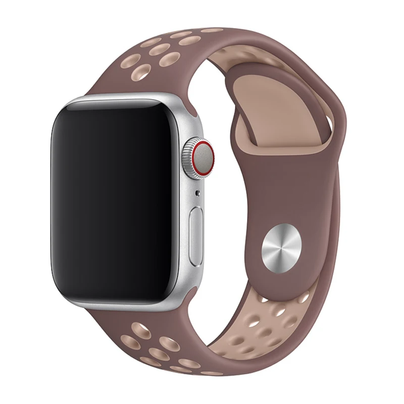 Particle Beige Силиконовый ремешок для apple watch 42 мм 38 мм correa iwatch 5 4 3 44 мм 40 мм спортивный браслет pulseira apple watch 5 4 аксессуары - Цвет ремешка: Particle Beige