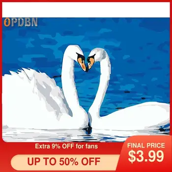 

OPDBN Tainted Frame DIY Painting By Numbers Animal Picture By Numbers For Adults Modern Wall Art Decors Handpainted Diy Gift
