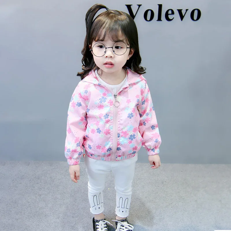 Autumn Girls Baby Clothes Brand Floral outerwear coats for girls Baby's Clothing hoodies Windbreaker Jackets coats