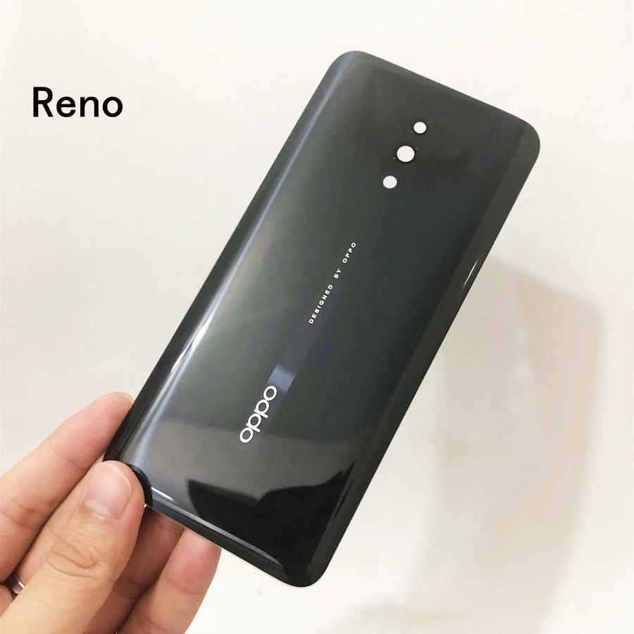 Reno Black Для OPPO Reno/Reno 10X zoom/Reno Z задняя крышка корпуса Стекло батарейный отсек с логотипом Замена - Цвет: Reno Black