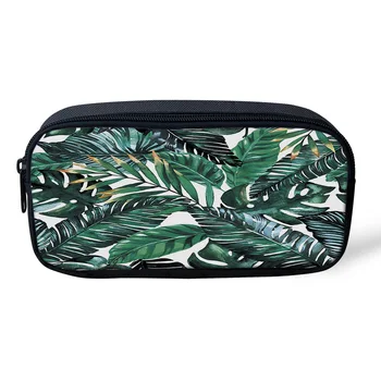 

Tropical Plant Banana Leaf Green Pencil Case Women Cosmetic Makeup Bag Durable School Office Students Pen Pouch