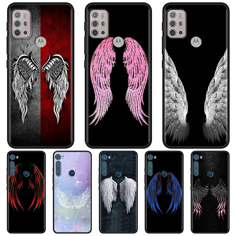 Case for Motorola G30 One Fusion G9 Play G8 Plus Power Lite E6s Hyper G Stylus G60 Phone Casing Cover Angel Wings | Мобильные