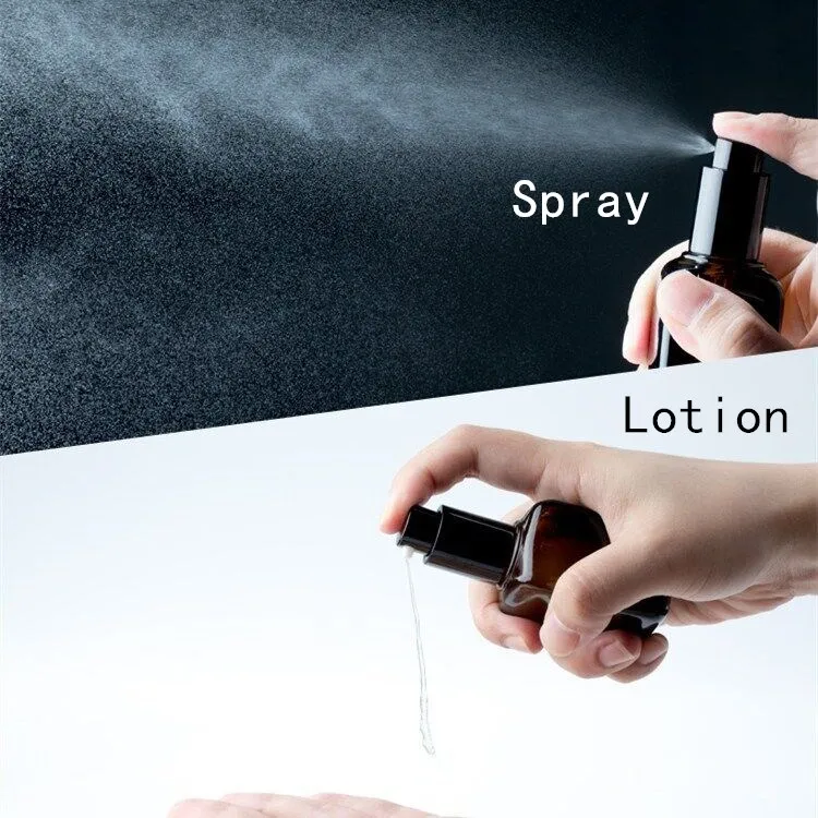 5pcs 10ml 20ml 30ml 50ml 100ml Square Amber Glass Dropper/Spary/Lotion Bottles Essential Oil Bottles With Glass Pipettes Jars 4