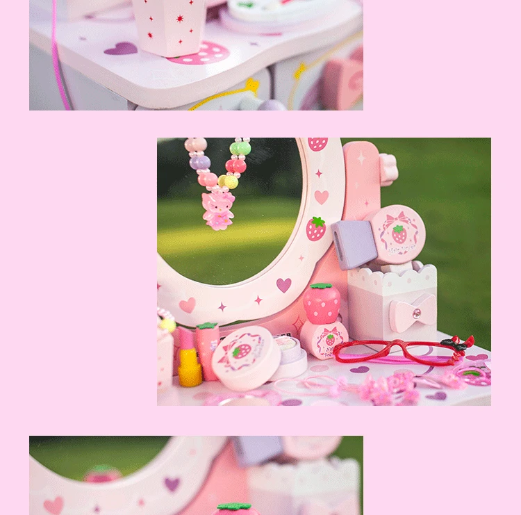 Игрушечный набор, комод, модель для девочек, игровой домик, деревянный комод, принцесса, маленькая девочка, туалетный столик, ювелирная коробка