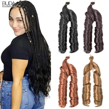 

24 Inch Spiral Curls Braid Synthetic Hair Extensions Afro Curl Ombre Pre Stretched Loose Wave Crochet Braiding Hair For Women
