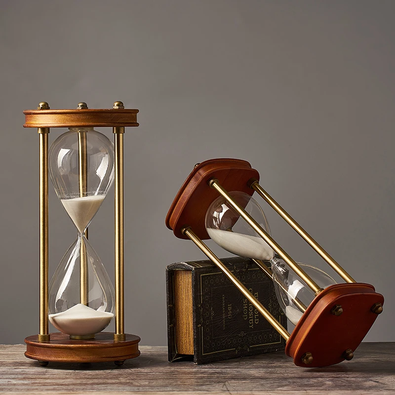 

BOMAROLAN 30 Minutes Round Wood Hourglasses Living Room Accessories Bar Decoration Home & Garden Decor Clocks Hourglasses