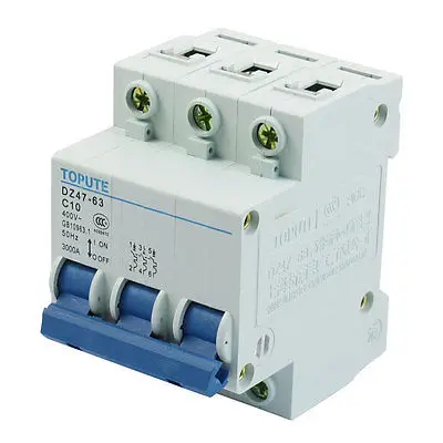 

AC 400V Rated Current 10A Three Pole Miniature Circuit Breaker Replacement