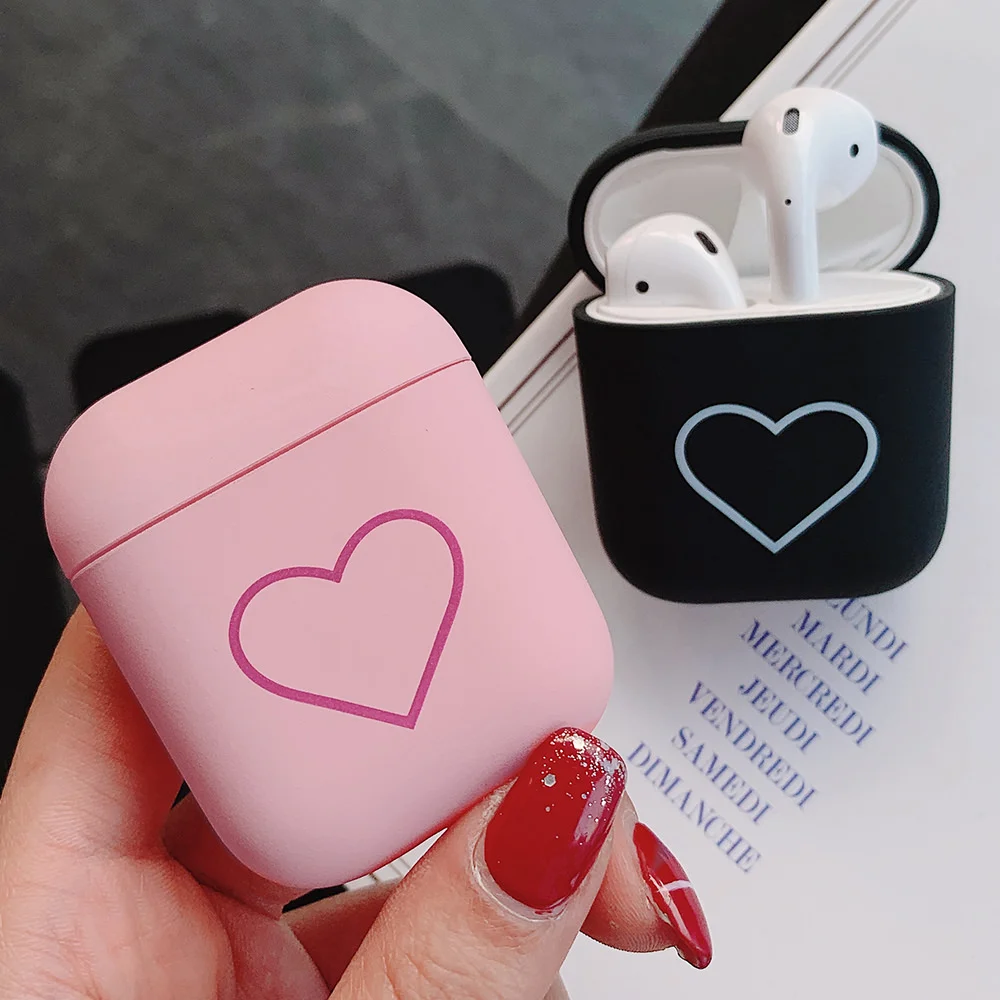 Чехол для телефона с милым любовным сердцем AirPods 1 2 Pro женские жесткие аксессуары