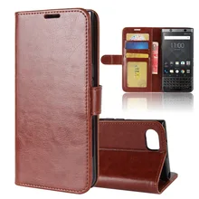 Luksusowe SKÓRZANY PORTFEL etui z klapką pokrywa dla BlackBerry Keyone z etui na karty stojak do telefonu skrzynki pokrywa dla BlackBerry DTEK70(China)