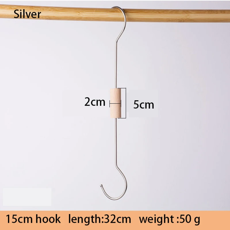 

Clothing Stores Display Clothing Accessories Beech Handle Double Iron Hooks Make Your Clothes Scattered